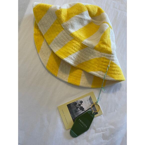 Trovata Birds of Paradis Cabana Striped Terry Cloth Bucket Hat main image 5